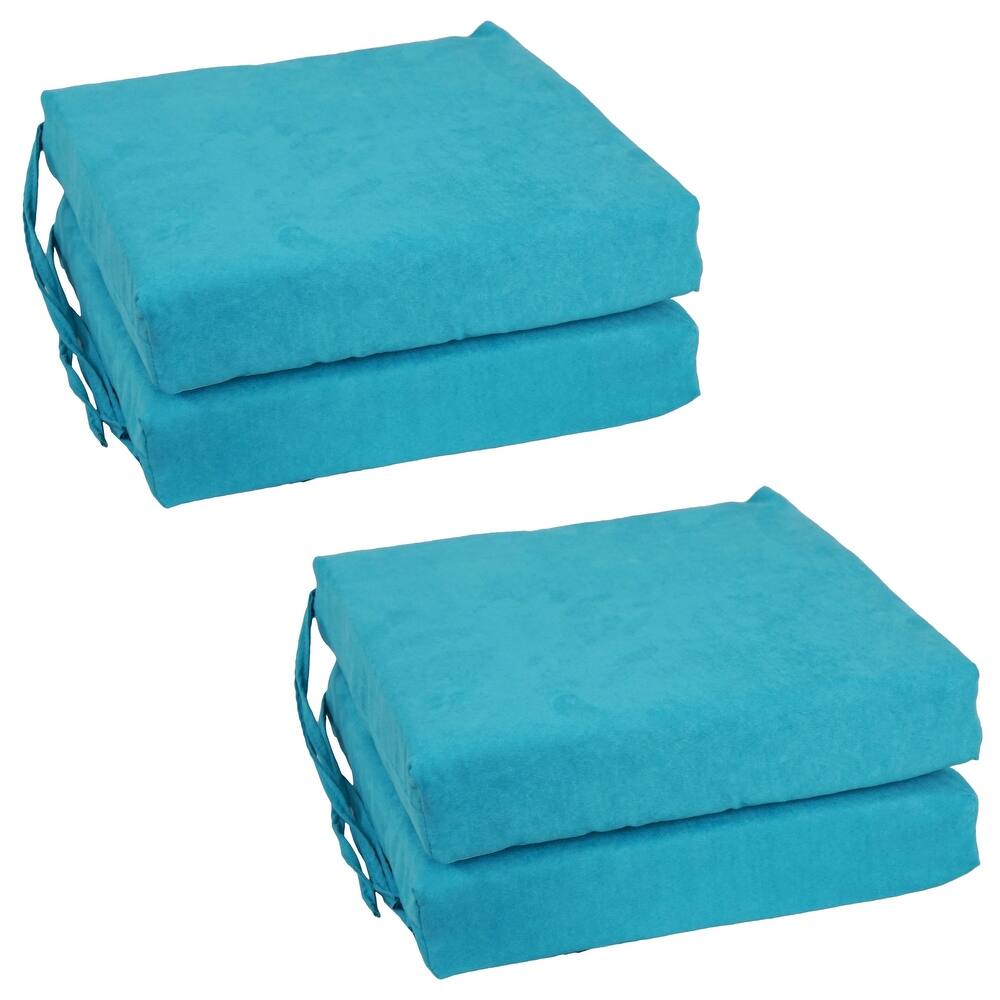 16-inch Square Indoor Microsuede Chair Cushions (Set of 2 or 4) - 16 x 16
