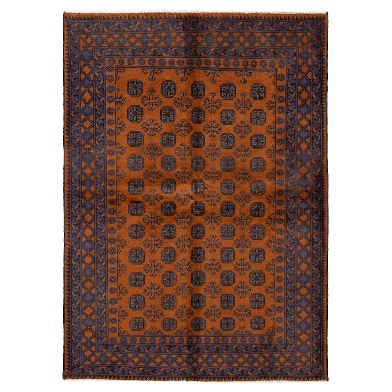 ECARPETGALLERY Hand-knotted Uzbek Kargahi Burnt Orange Wool Rug - 5'5 x 7'8 - 5'5 x 7'8 - Burnt Orange