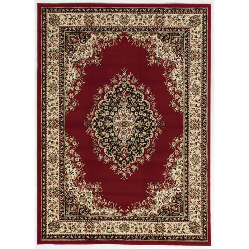 Admire Home Living Amalfi Traditional Oriental Medallion Area Rug - Red - 3'3" x 4'11"