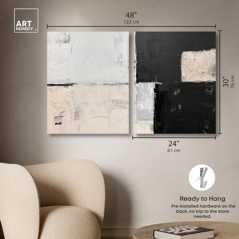 Shattered Symmetry I Canvas Set of 2 by Art Remedy, Gallery Wrapped