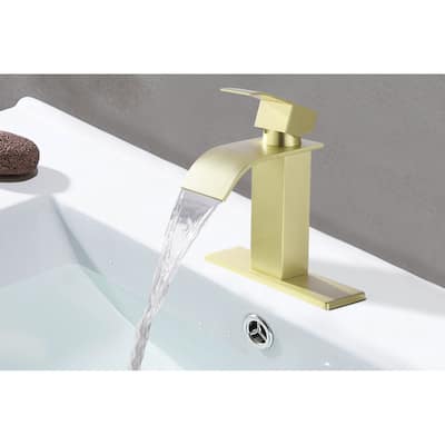 Single Handle Waterfall Bathroom Sink Faucet with Adjustable Water Flow and Temperature, Corrosion and Rust Resistant