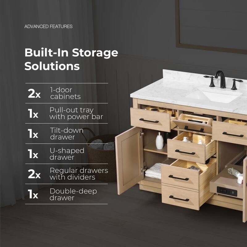 Ove Decors 15VVA-ALON48 Athea 48" Free Standing Single Basin Vanity