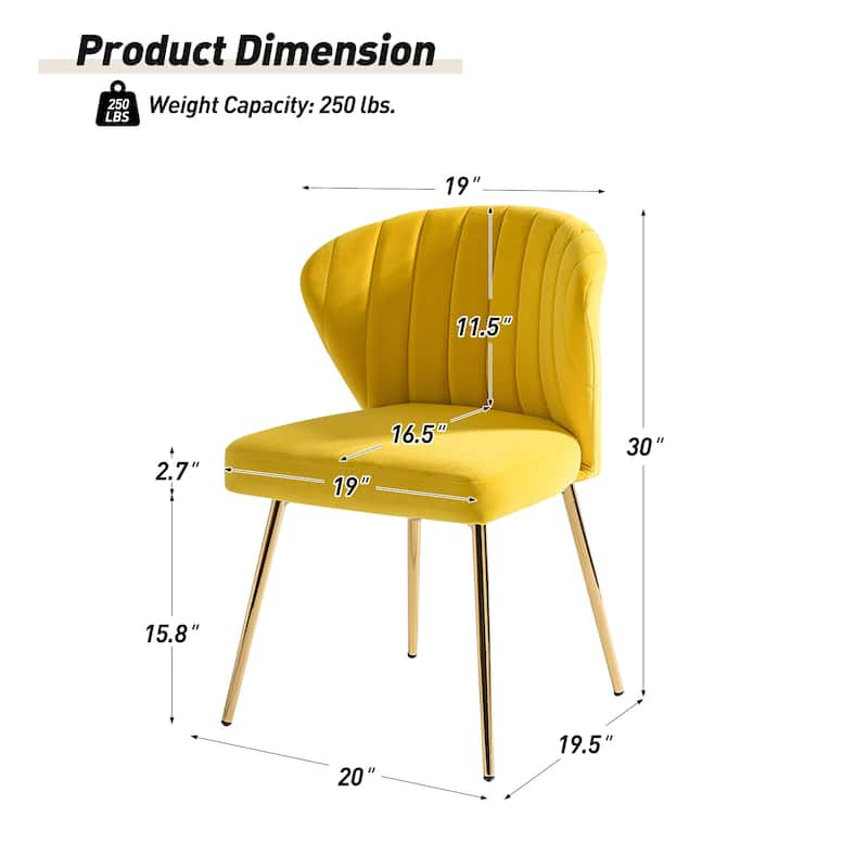 Barbara Side Chair with Metal Base Set of 4 by HULALA HOME