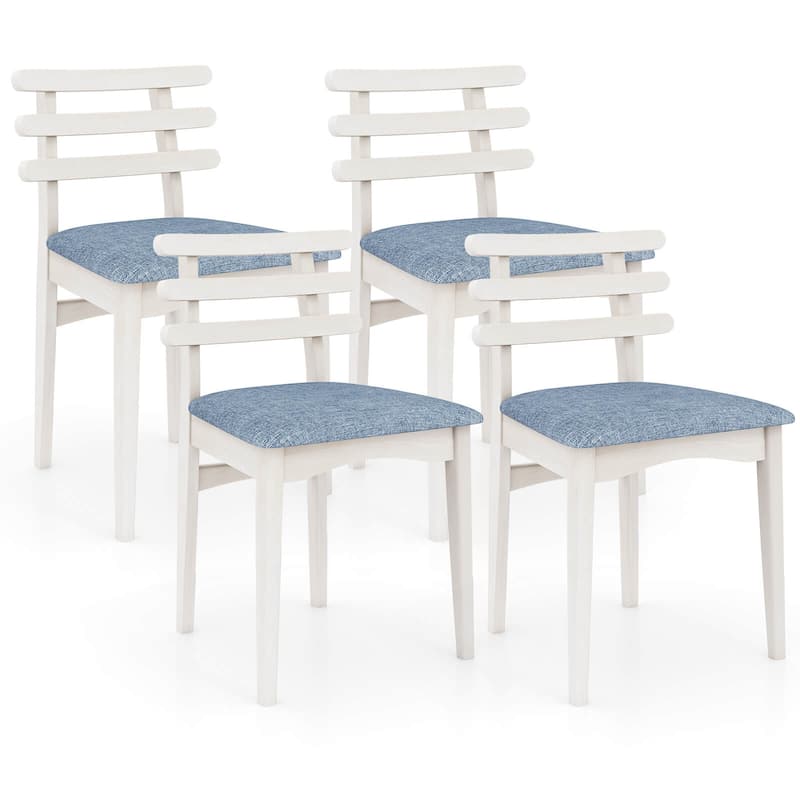 Costway Dining Chairs Set of 2/4 with Rubber Wood Frame Padded Seat & - 4 PCS - Set of 4