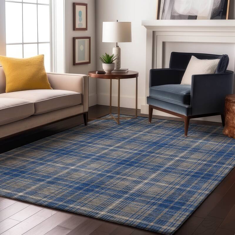 Premium Washable Super Soft Farmhouse Plaid Mayfield Rug - Gray - 5' x 7'6"
