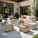 preview thumbnail 3 of 62, XIZZI 8-Piece Patio Wicker Furniture Conversation Set with Coffee Table