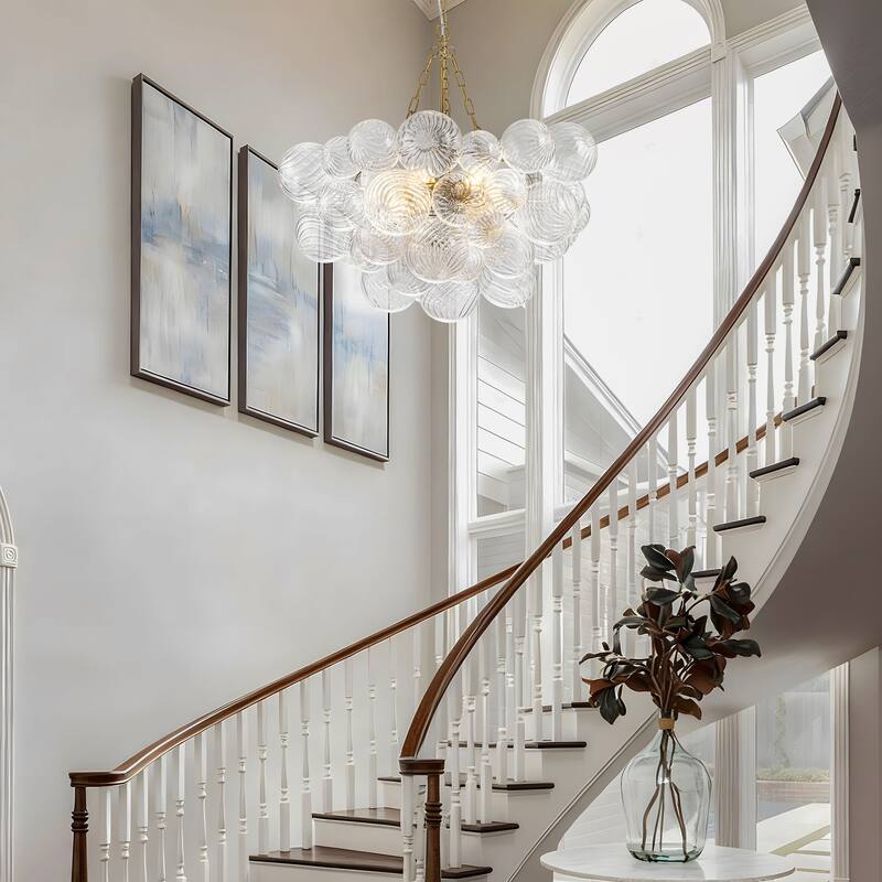 Starsky 6-Light Swirled Bubble Glass Globe chandelier