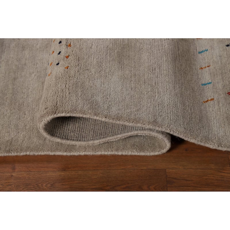 Tribal Gabbeh Oriental Rug Hand-Knotted Modern Wool Carpet - 5'7"x 7'11"