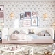 preview thumbnail 50 of 124, Bonwell Upholstered Teddy Fleece Montessori Floor Bed with Half-Enclosed & Curved Guardrails for Kids by GDFStudio