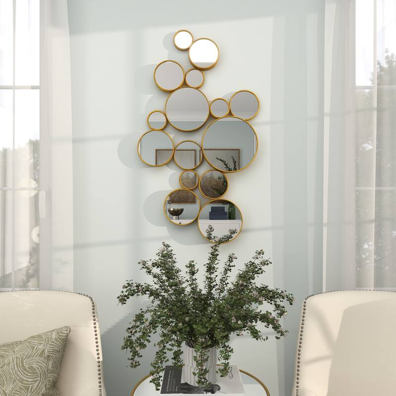 CosmoLiving by Cosmopolitan Gold Metal Bubble Cluster Room Wall Mirror
