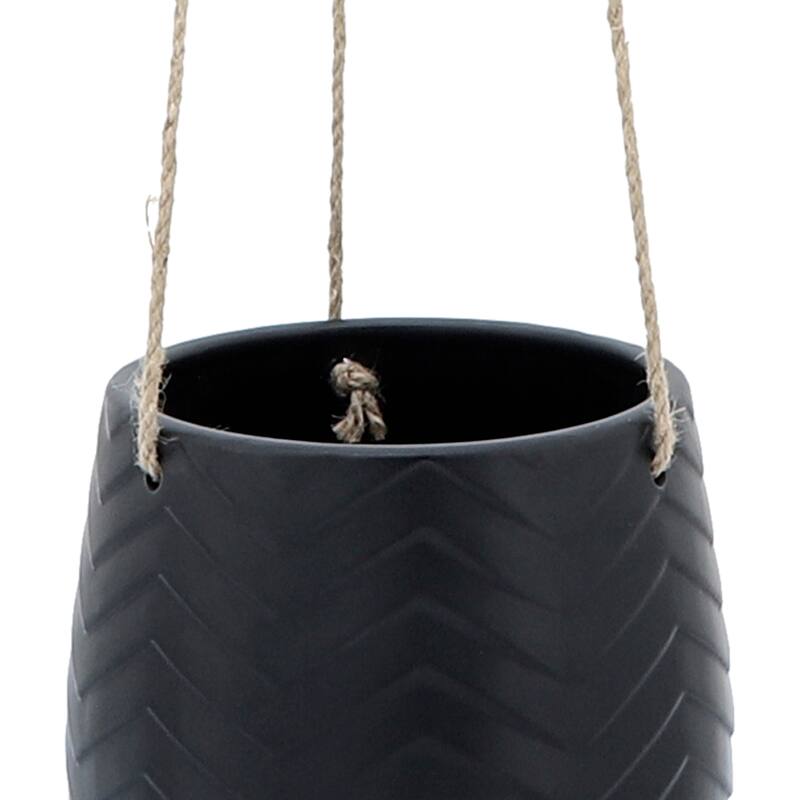 Sagebrook Home Neutral Textured Ceramic Hanging Planter