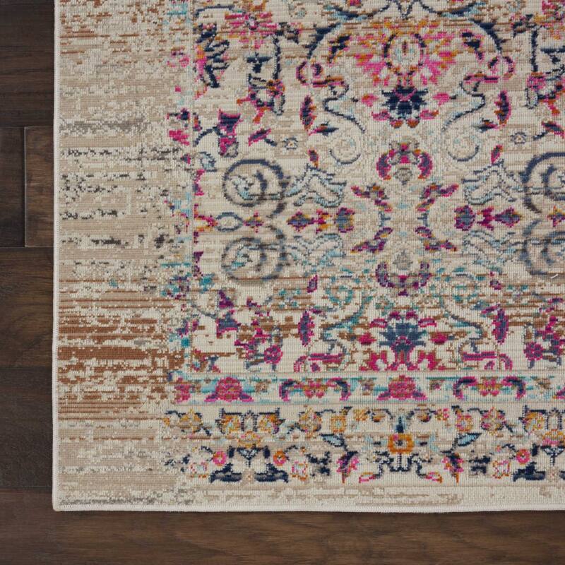 HomeRootsFloral Transitional Rectangle Area Rug - 48' X '24' X '0.5