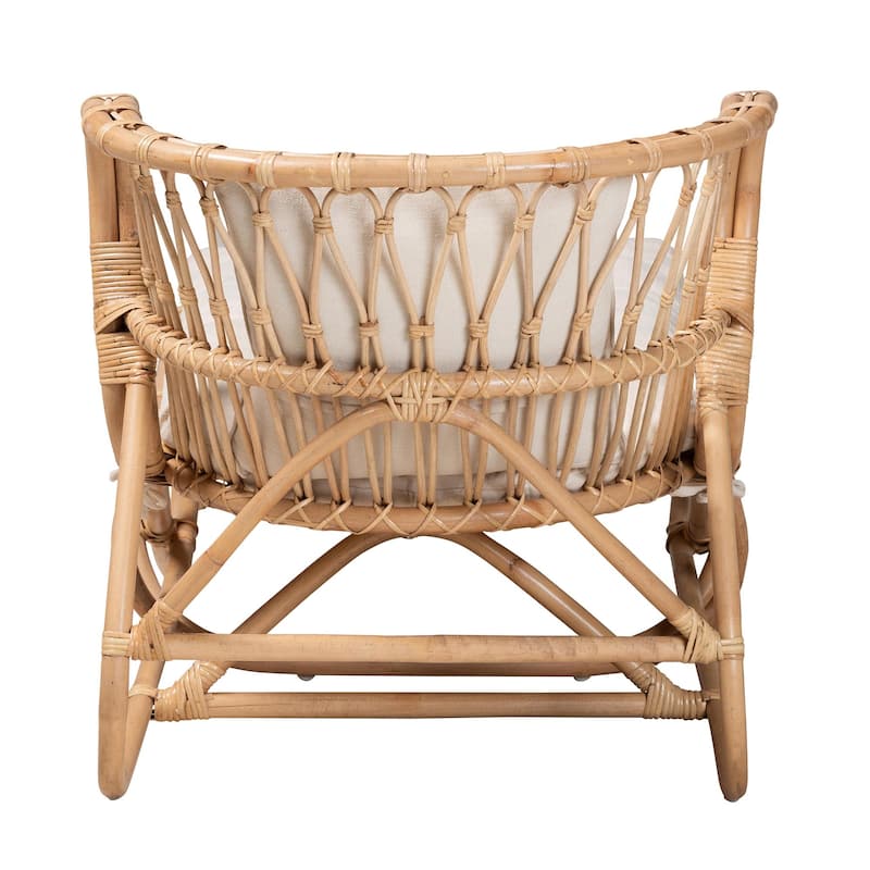 bali & pari Delara Modern Bohemian Natural Brown Rattan Chaise