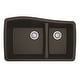 preview thumbnail 42 of 55, Karran Undermount Quartz 60/40 Double Bowl Kitchen Sink Brown