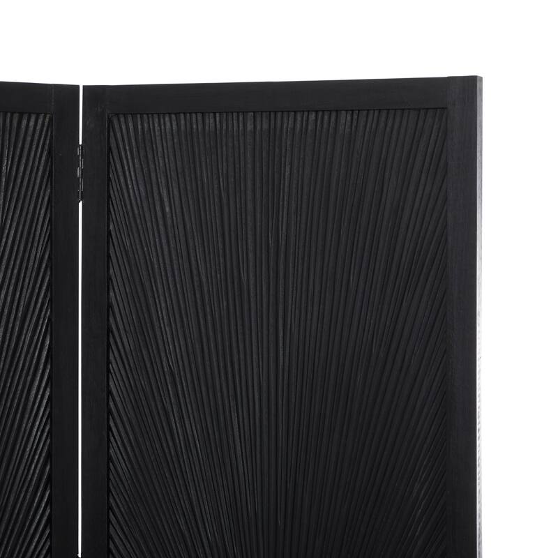 Black or White Mango Wood Contemporary Room Divider Screen with Carved Design - 60 x 70