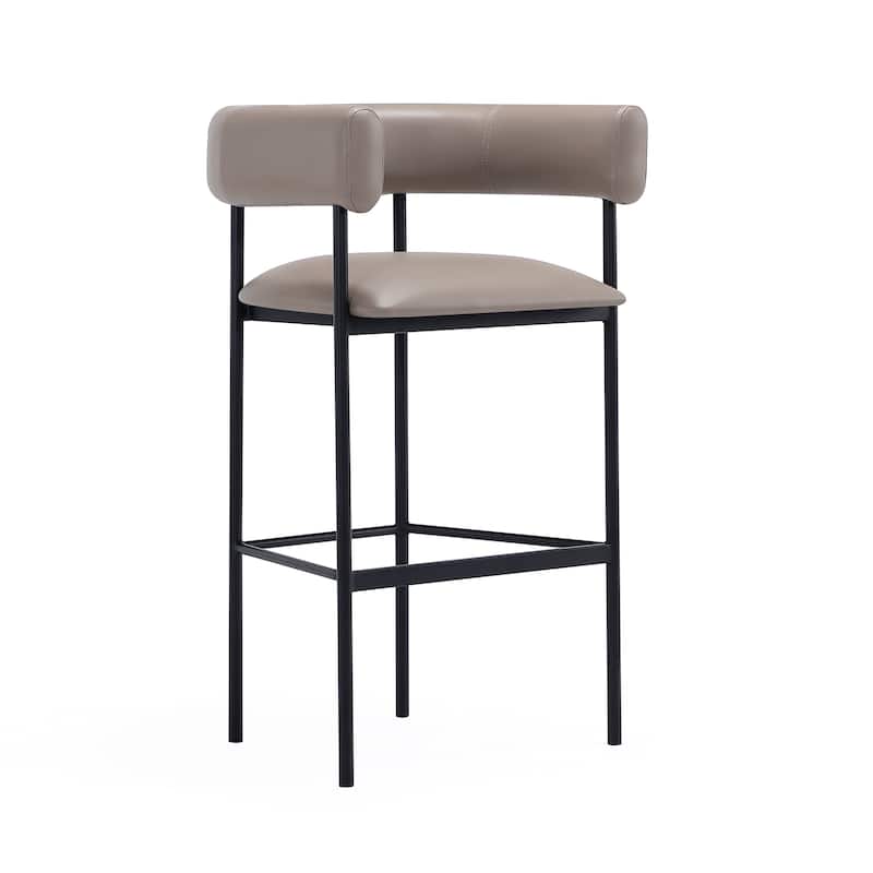 Onda Vegan Leather Metal Upholstered Barstool