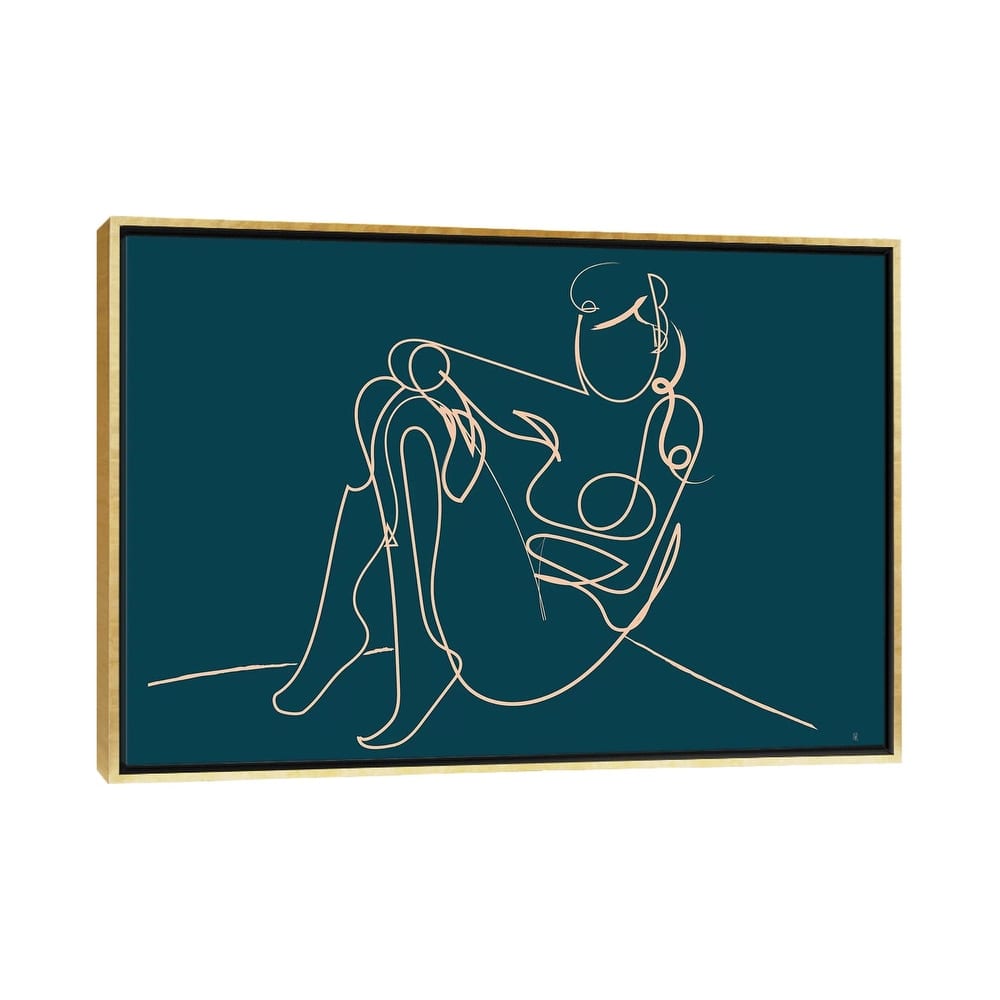 iCanvas "Teal Nude" by Dan Hobday Framed Canvas Print