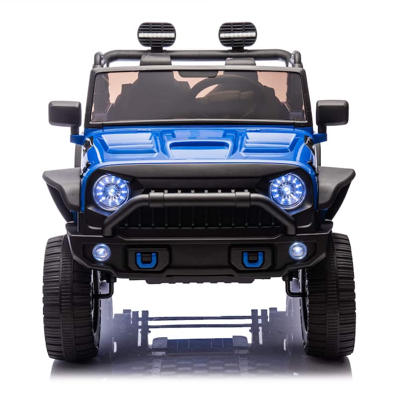 24V Two-Seater Kids Ride On Truck Car W/Parents Control,200w*2,Seat 20.28in W,Four-wheel Suspension,LED,2 independent seat belts