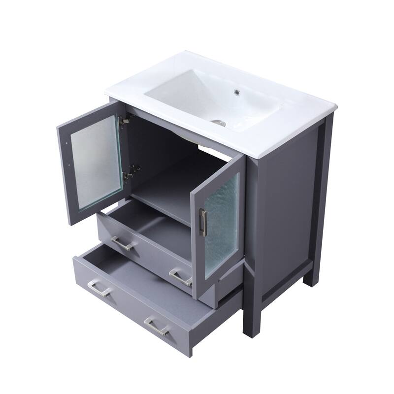 Volez Bath Vanity and White Ceramic Top