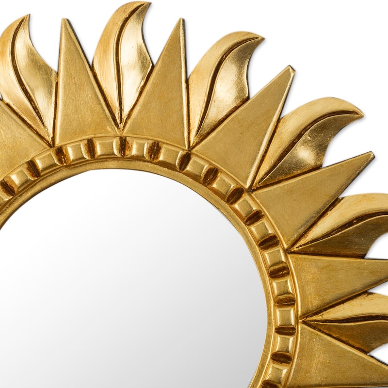 Novica Handmade Sun Center Wood Wall Mirror