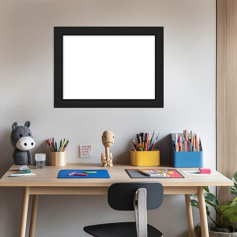 Amanti Art Midnight Black Narrow Framed Dry Erase Magnetic Board