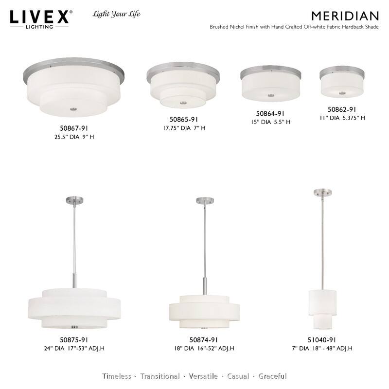 Livex Lighting 1-light Mini Pendant, 51040-91 - 7" DIA 18" - 48" ADJ H