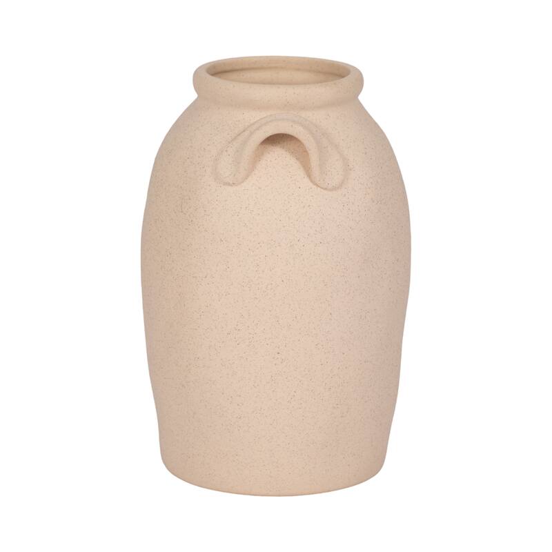 Sagebrook Home Ceramic Vase with Handles - Elegant Accent for Timeless Decor