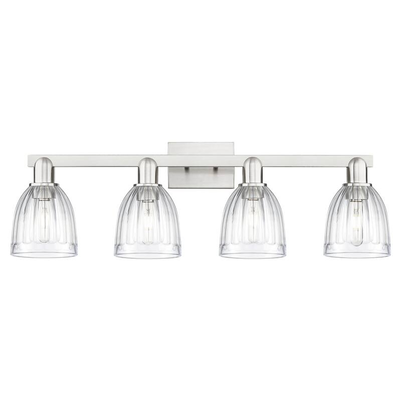 Innovations Lighting 716-4W-12-33 Brookfield Vanity Brookfield 4 Light - Brushed Satin Nickel / Clear