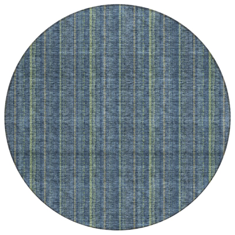 Machine Washable Indoor/ Outdoor Stripe Chantille Rug