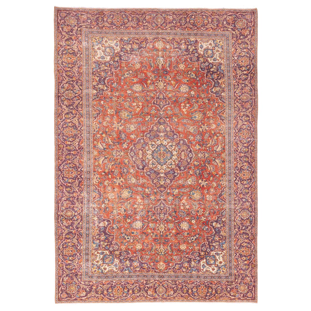 ECARPETGALLERY Hand-knotted Antalya Vintage Light Red Wool Rug - 8'10 x 12'11