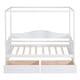 preview thumbnail 6 of 16, Pine Wood Twin Size Canopy Day Bed Frame with 2 Drawers and Built-in Backrest, Modern Platform Bed Frame for Kids, Teens