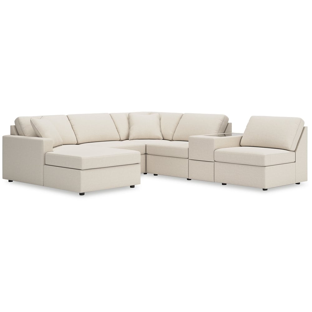 Signature Design by Ashley Modmax 6-Piece Sectional with Chaise and Storage Console - 140" W x 86" D x 36" H