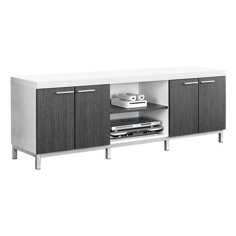 Offex Contemporary Tv Stand - 60"L - White - Grey,