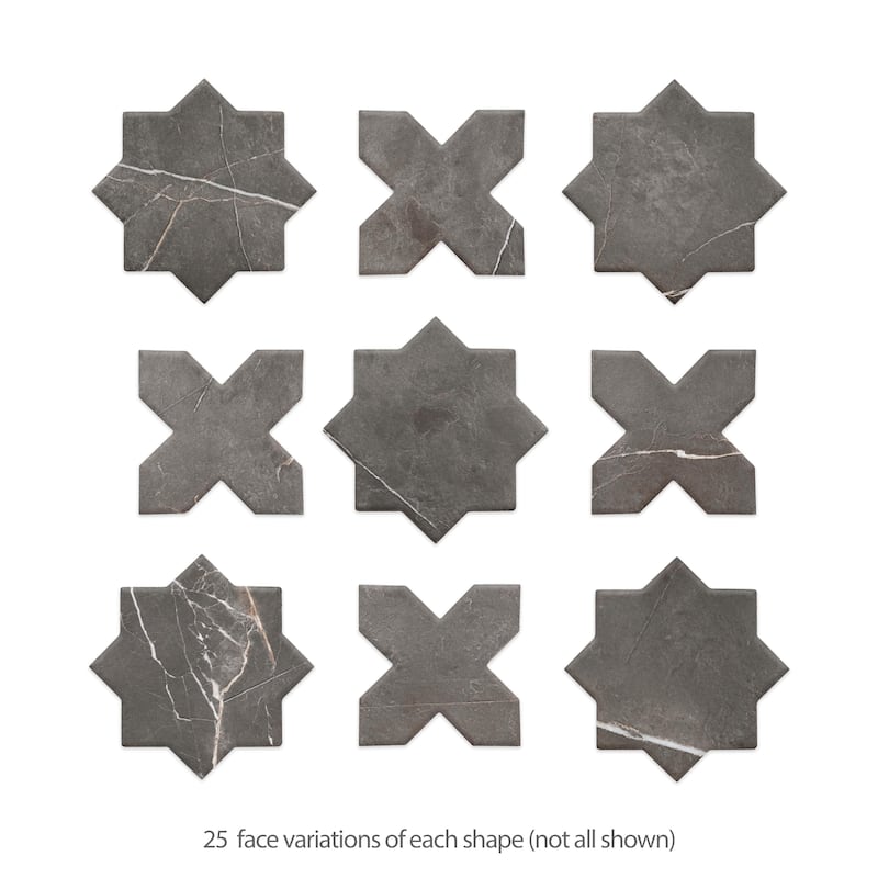 Merola Tile Istanbul Star Night with Night Cross 6" x 12" Porcelain Floor and Wall Tile - Case (32 Tiles)