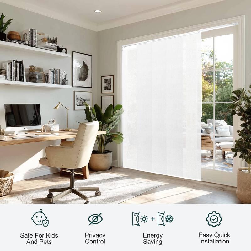 CHICOLOGY Adjustable Sliding Panels, 4-Rail Track, Light Filtering
