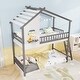 preview thumbnail 2 of 6, Twin Over Twin House Bunk Bed with Roof for Kids Sleeping and Play