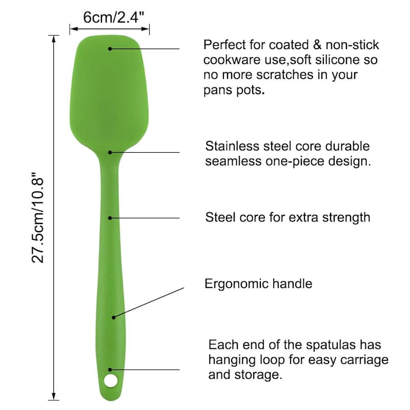 Silicone Spatula Heat Resistant Turner Non Stick Spatula - 27.5 x 6cm/10.8" x 2.4"(L*W)
