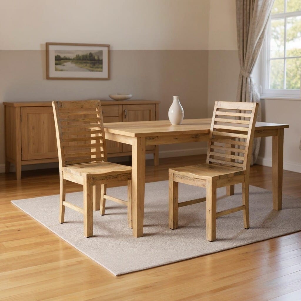 HomeRoots Set of Two Brown Solid Wood Ladder Back Dining Side Chairs - 17.5 in. x 39.5 in. x 17.5 in.