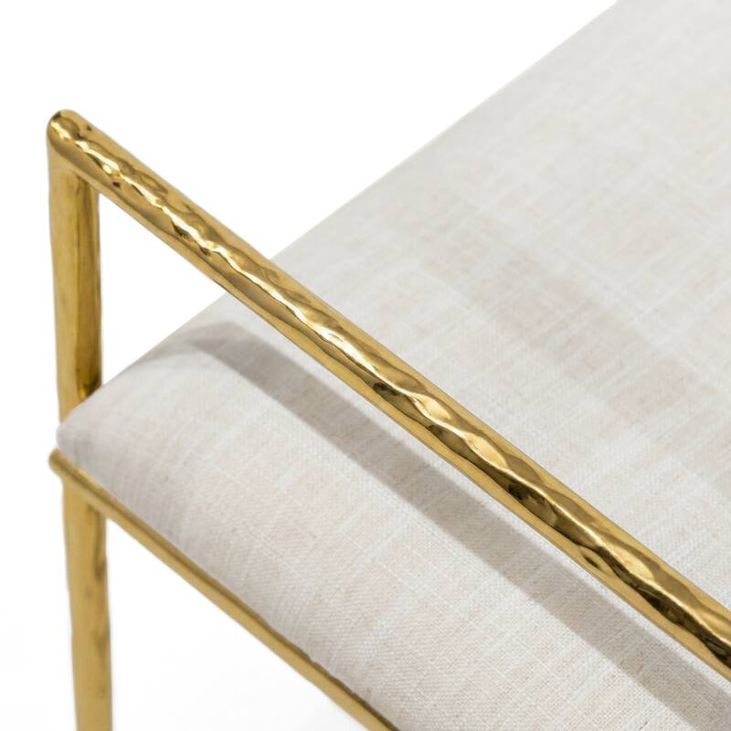 Furniture of America Zayen Modern 3-Piece Upholstered Queen Size Hammered Metal Platform Bedroom Set with Nightstand and Bench