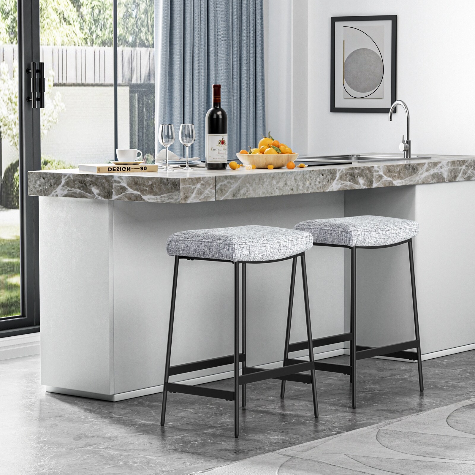 Contemporary backless bar on sale stools