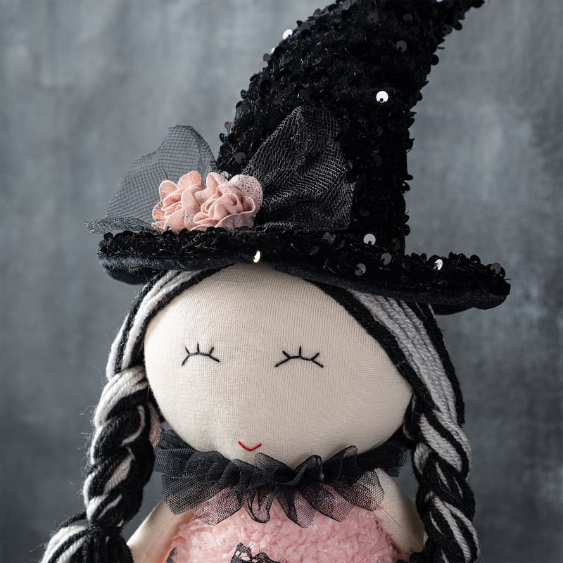 Glitzhome 29"H Halloween Fabric Dressed Witch or Pumpkin Sitter Decor