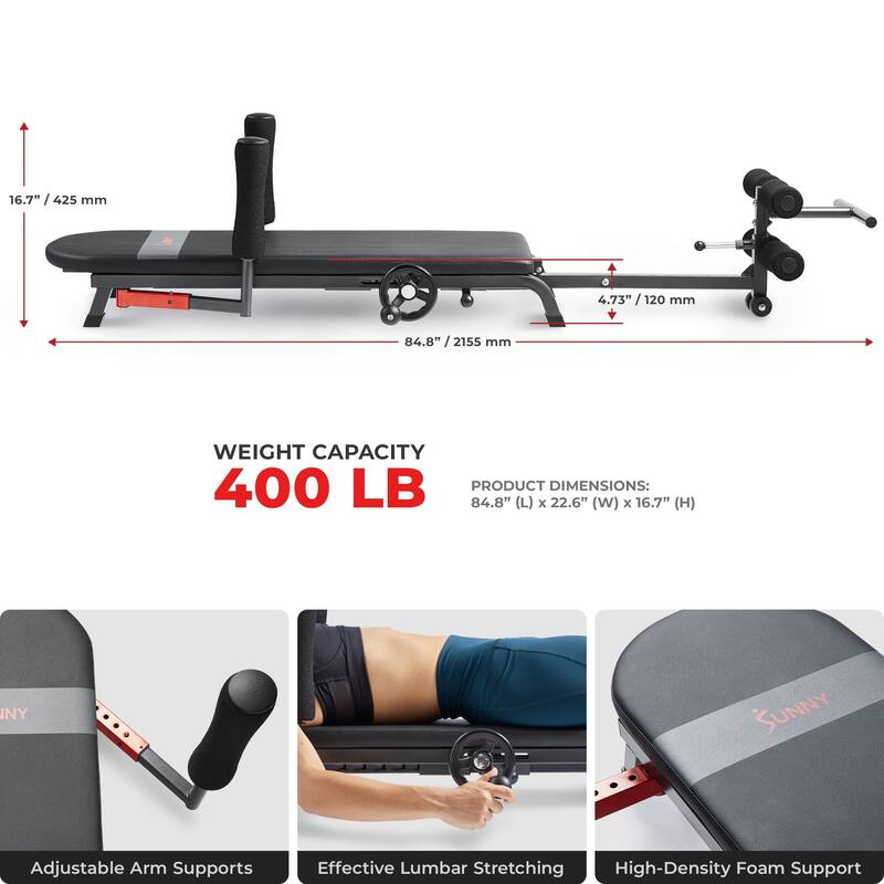 Sunny Health & Fitness Adjustable Stretch and Decompression Table - SF-BH624089