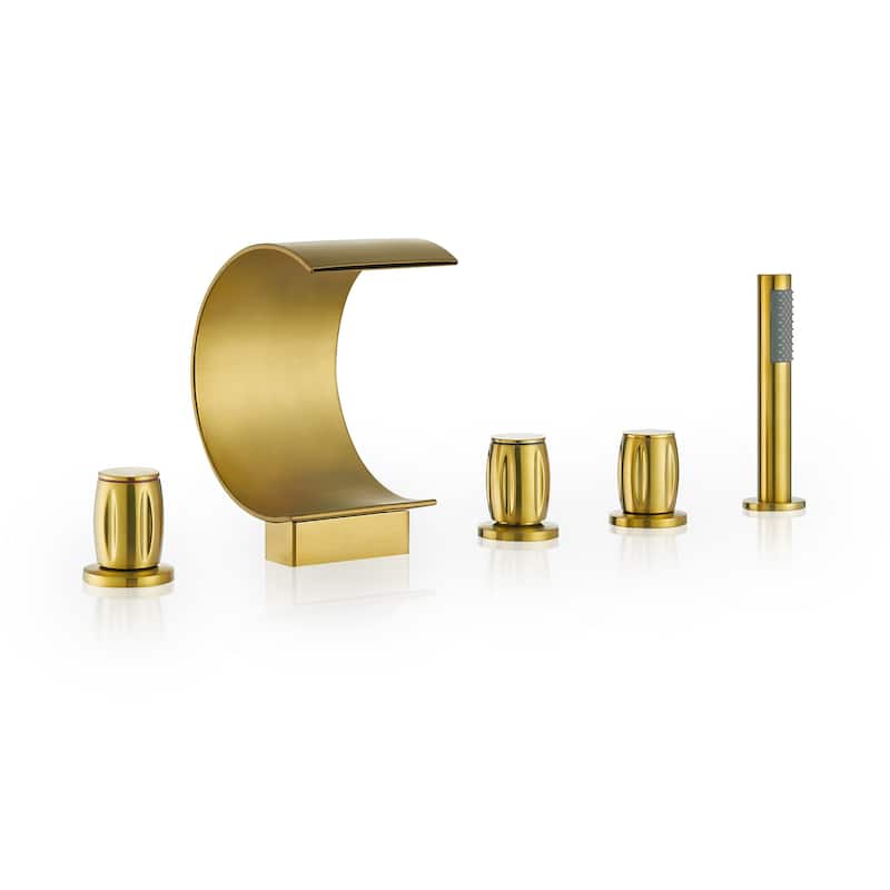 Altair Recea Triple Handle Deck-Mount Roman Tub Faucet with Diverter and Handshower