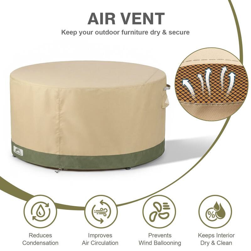 Aoodor Heavy Duty Outdoor Round Furniture Set Cover