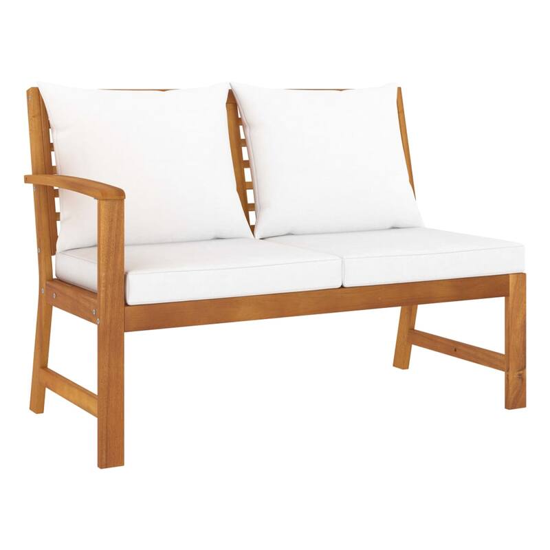 Roma 5pc Modular Outdoor Sofa and Table Set, Solid Acacia Wood, White