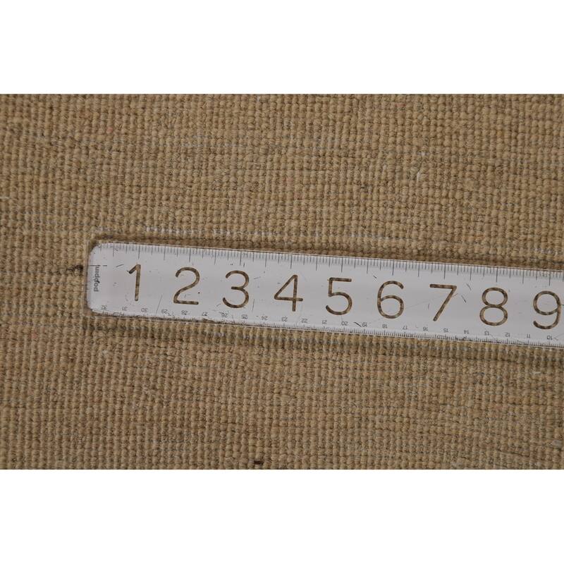 Solid Modern Gabbeh Oriental Area Rug Handmade Yellow Wool Carpet - 4'10" x 6'5"