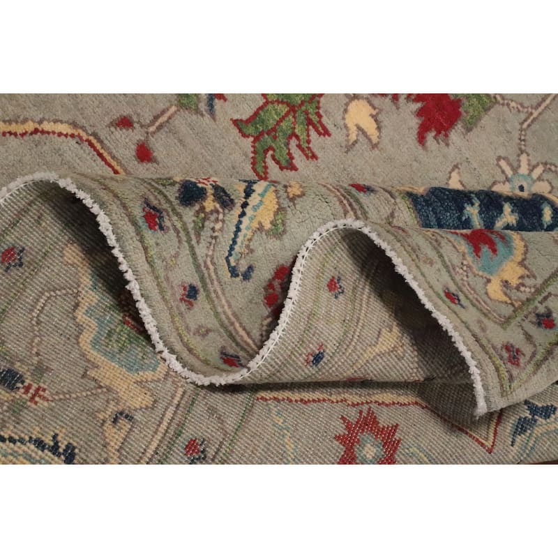 Hand Knotted Oriental 100% Wool Carpet Traditional Floral Greys & Charcoal Kazak Area Rug - 10' 3'' X 8' 0''