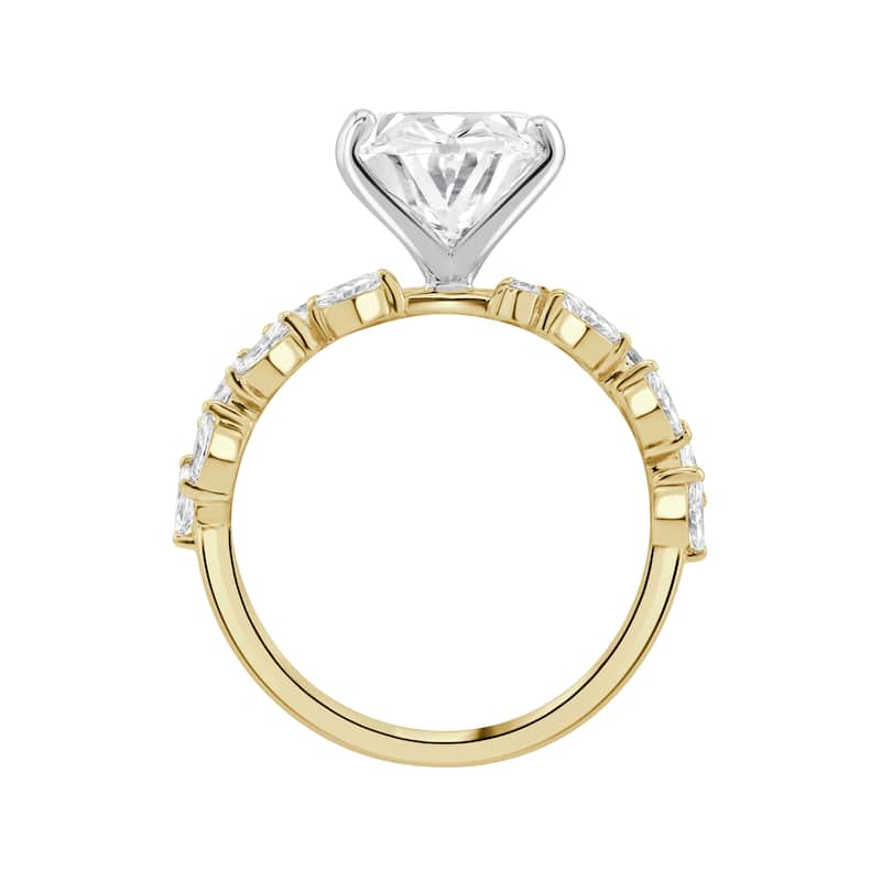 Auriya 14k Gold 6 1/2ctw Lab grown Oval Nature's Inspired Diamond Engagement Ring (E-F VS)
