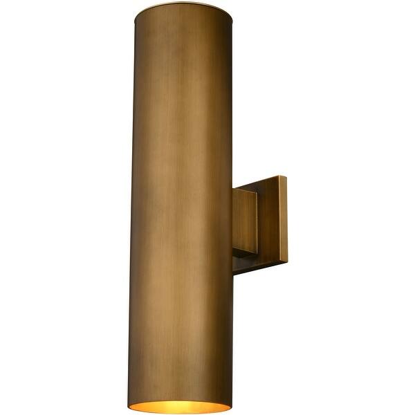 slide 2 of 9, Vaxcel Lighting T0789 Chiasso 2 Light 20" Tall Outdoor Wall Sconce Warm Brass