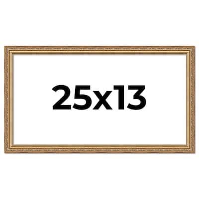 25x13 Frame Red Solid Wood Picture Frame Width 1.75 Inches | Interior Frame Depth 1 13/16 Inches